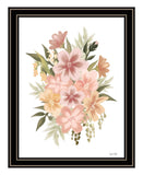 Peachy Petals Black Framed Print Wall Art