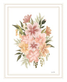 Peachy Petals White Framed Print Wall Art
