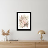 BOHEMIAN BOUQUET Black Framed Print Wall Art