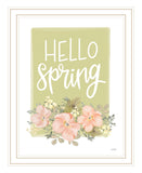 Hello Spring Floral White Framed Print Wall Art
