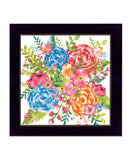 Spring Floral Black Framed Print Wall Art