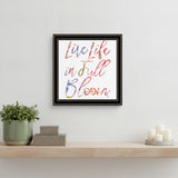 Live Life in Full Bloom Black Framed Print Wall Art