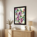Abstract Floral Black Framed Print Wall Art