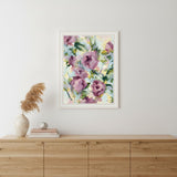 Abstract Floral White Framed Print Wall Art