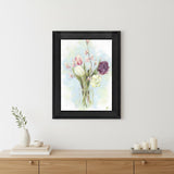 Flower Farm Bouquet Black Framed Print Wall Art