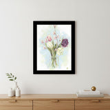 Flower Farm Bouquet Black Framed Print Wall Art