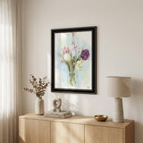 Flower Farm Bouquet Black Framed Print Wall Art