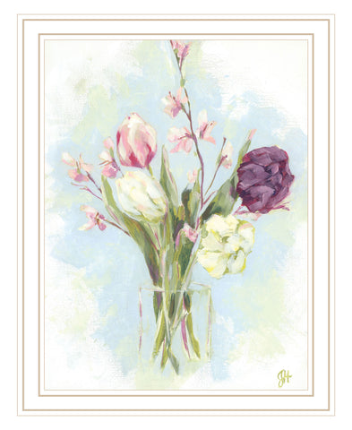 Flower Farm Bouquet White Framed Print Wall Art