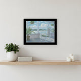 Coastal Porch Black Framed Print Wall Art