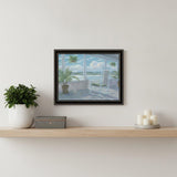 Coastal Porch Black Framed Print Wall Art