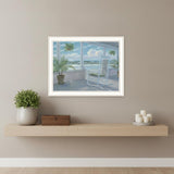 Coastal Porch White Framed Print Wall Art