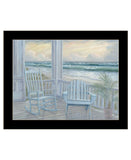 Coastal Porch Black Framed Print Wall Art