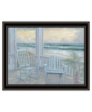 Coastal Porch Black Framed Print Wall Art