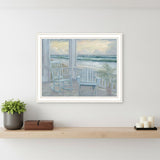 Coastal Porch White Framed Print Wall Art