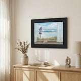 Irises on Windowsill Black Framed Print Wall Art