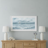 Three Sailboats White Framed Print Wall Art