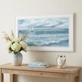 Three Sailboats White Framed Print Wall Art