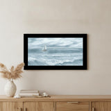 Three Sailboats Black Framed Print Wall Art