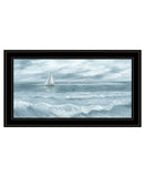 Three Sailboats Black Framed Print Wall Art