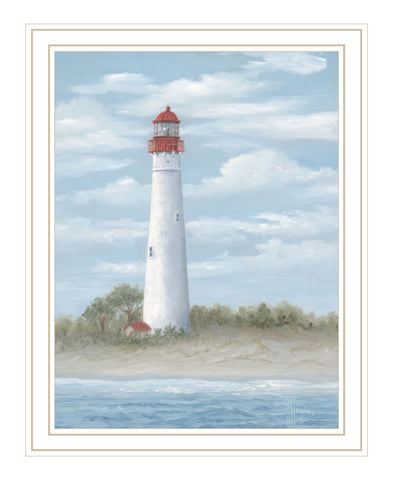 Cape May Light White Framed Print Wall Art