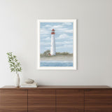 Cape May Light White Framed Print Wall Art
