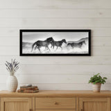 Horses Rolling By Black Framed Print Wall Art