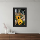 Sunflower Bouquet Black Framed Print Wall Art