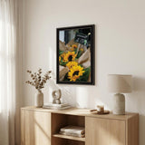Sunflower Bouquet Black Framed Print Wall Art