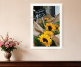 Sunflower Bouquet White Framed Print Wall Art
