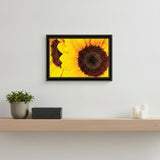 Sunflower Portrait Black Framed Print Wall Art