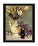 Tulips and Lavender Black Framed Print Wall Art
