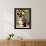 Tulips and Lavender Black Framed Print Wall Art
