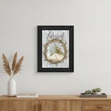 Blessed Wreath Black Framed Print Wall Art