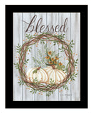 Blessed Wreath Black Framed Print Wall Art