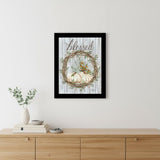 Blessed Wreath Black Framed Print Wall Art