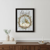 Blessed Wreath Black Framed Print Wall Art