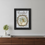 Thankful Wreath Black Framed Print Wall Art