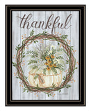 Thankful Wreath Black Framed Print Wall Art
