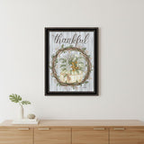 Thankful Wreath Black Framed Print Wall Art