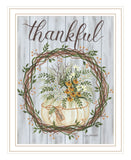 Thankful Wreath White Framed Print Wall Art