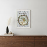 Thankful Wreath White Framed Print Wall Art