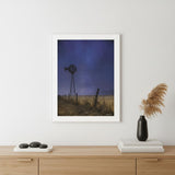 Starlit Night White Framed Print Wall Art