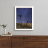 Starlit Night White Framed Print Wall Art
