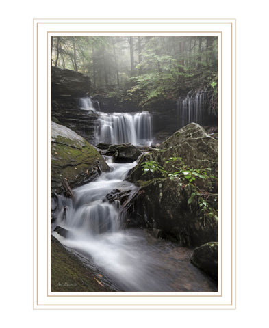 Ricketts Waterfall White Framed Print Wall Art