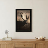 Elk Sunrise Black Framed Print Wall Art