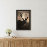 Elk Sunrise Black Framed Print Wall Art