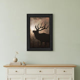 Elk Sunrise Black Framed Print Wall Art