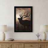 Elk Sunrise Black Framed Print Wall Art