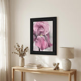 Pink Iris Black Framed Print Wall Art