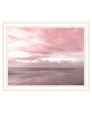 Pink Beach Emotions White Framed Print Wall Art